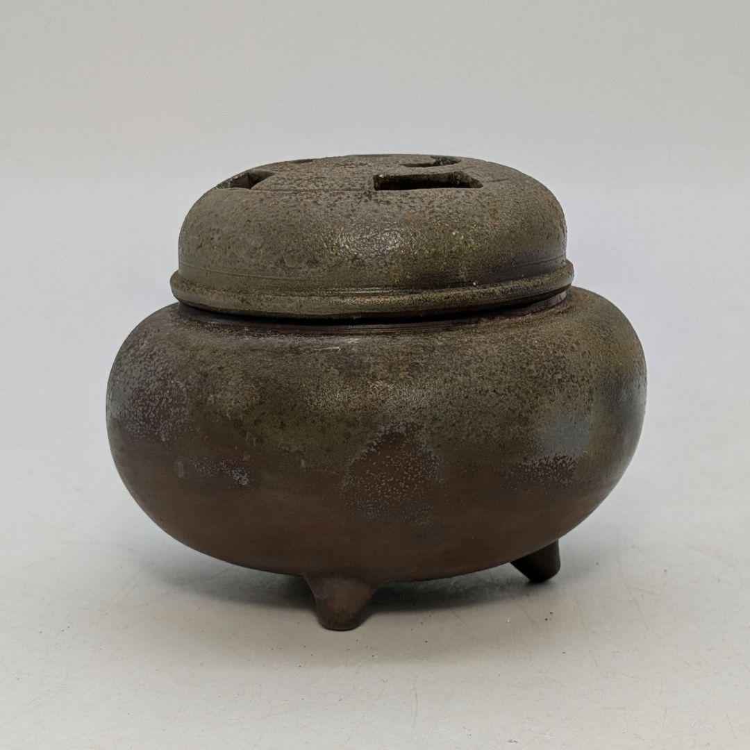 岡山県重要無形文化財 二代目藤田龍峰 備前焼 香炉 共箱共布栞 香爐 香道具