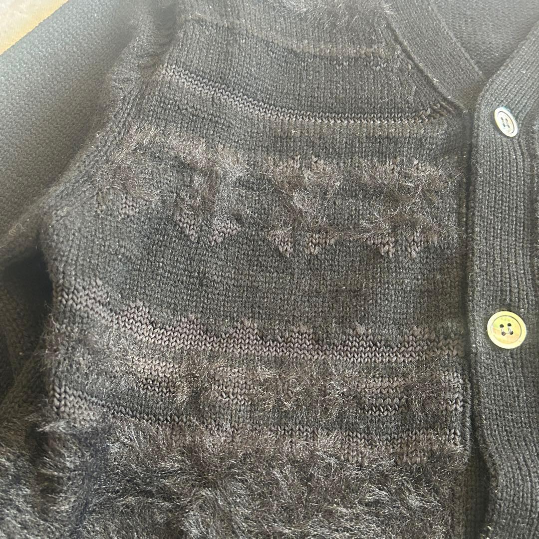 コムデギャルソンオムドゥ　厚手ウール　模様　ニット　カーディガン　メンズ長袖　L