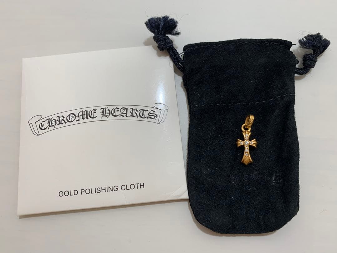 y*u様 クロムハーツ　22kダイヤベビーファットクロス　ネックレストップ