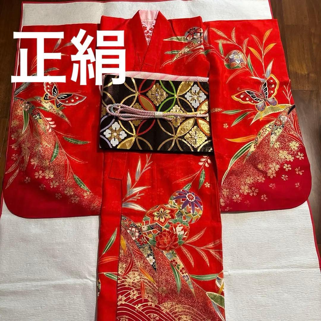 七五三　七歳正絹着物五点セット　未使用