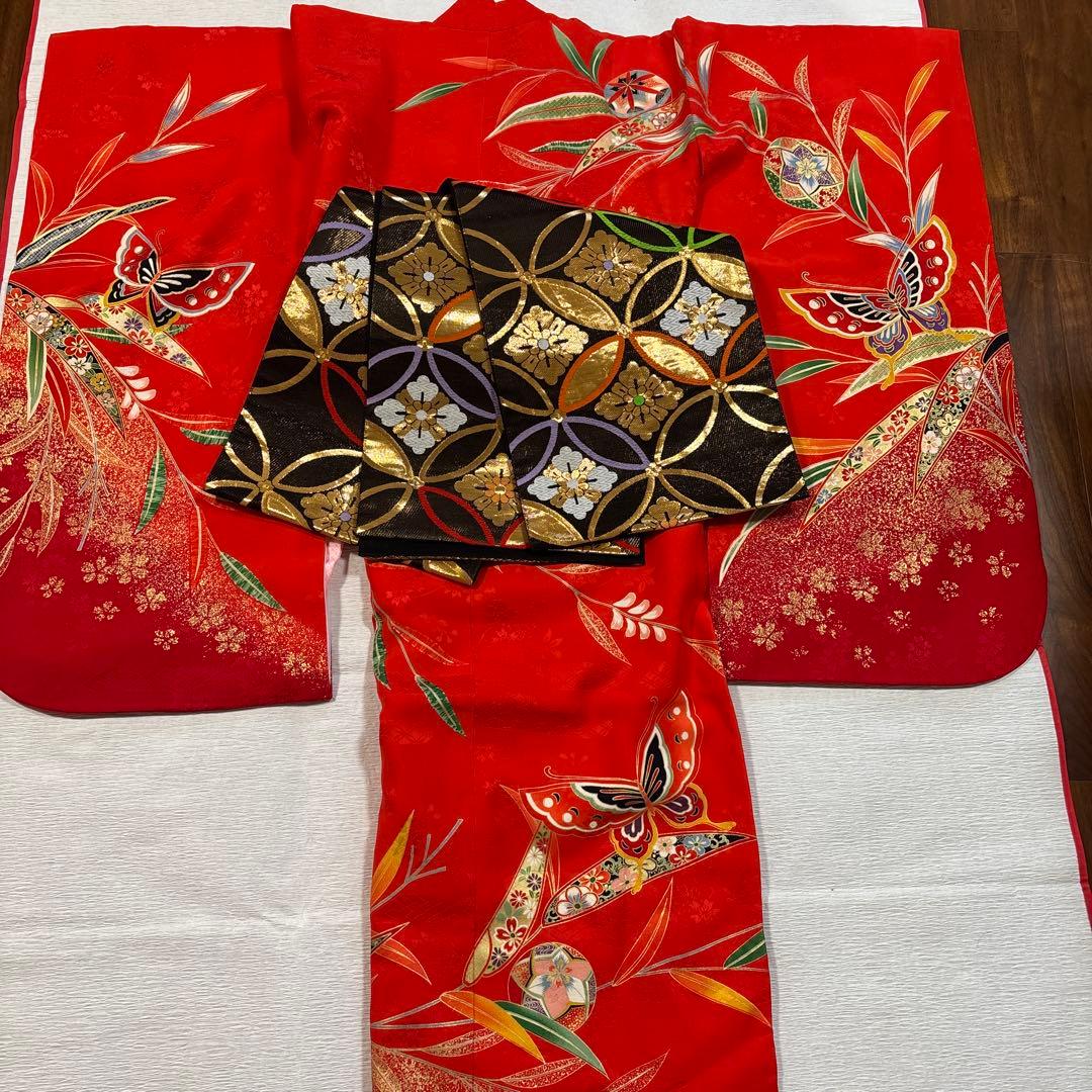 七五三　七歳正絹着物五点セット　未使用