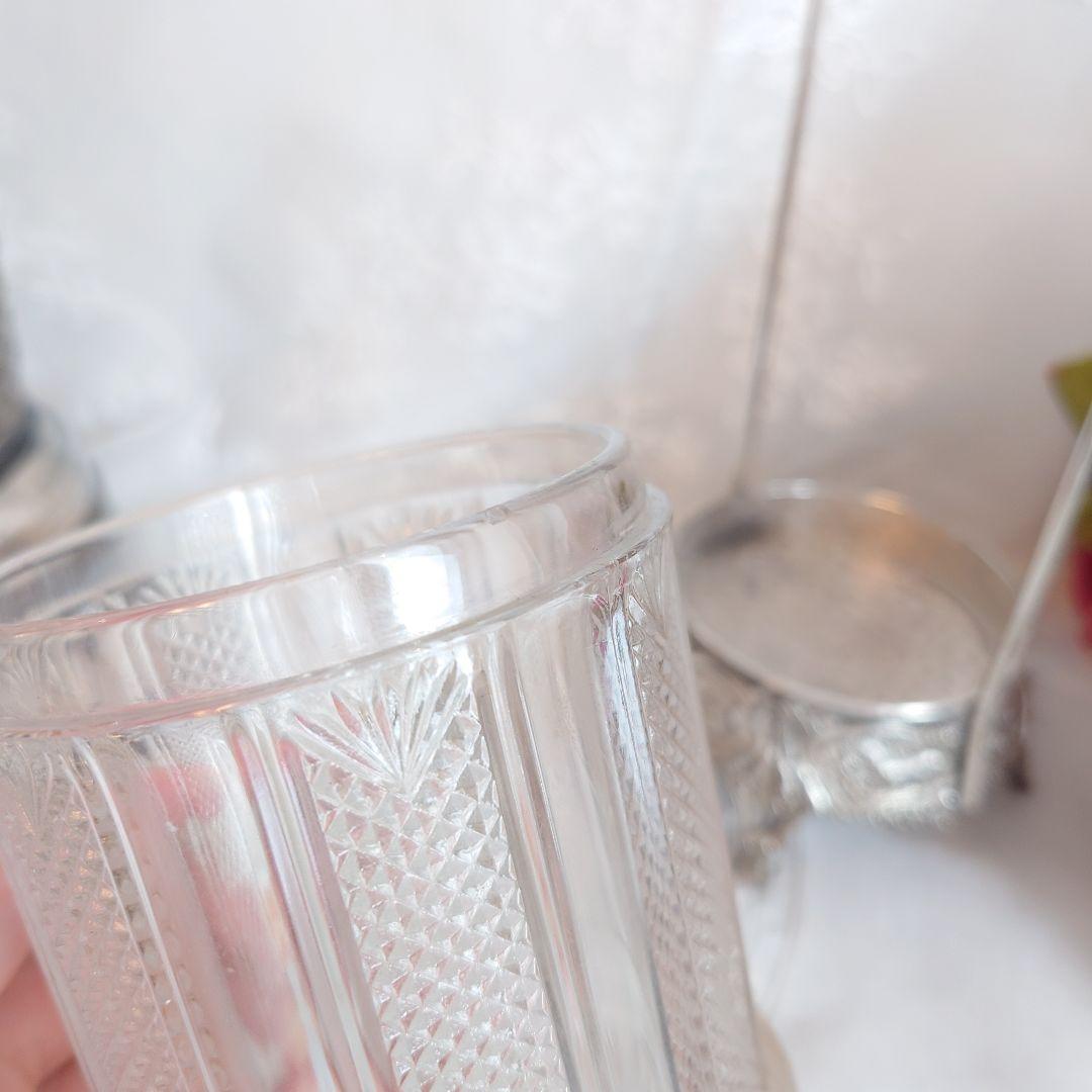 アンティーク　ピクルスジャー　ヴィンテージ　シルバートング付