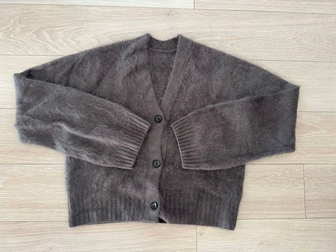conte カシミアファーVネックカーディガン