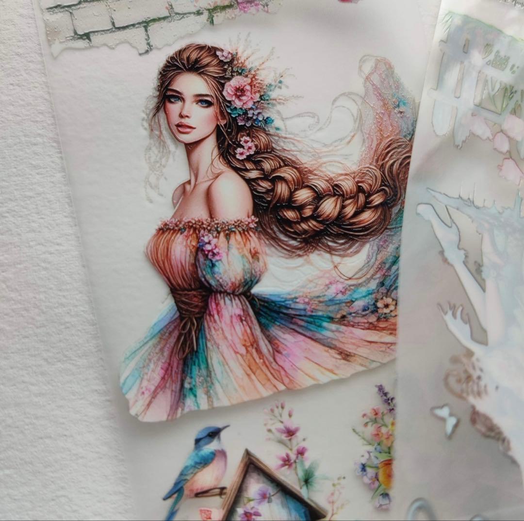 海外マステ切り売り ScrapbookArtSupply 花 フェアリー 妖精