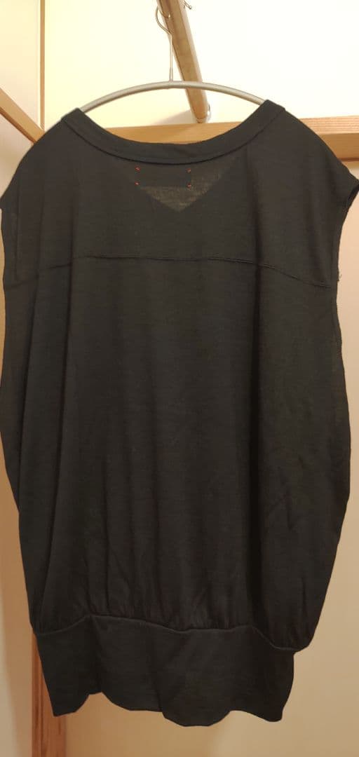 barbell object / wool ns top -BLACK　24SS