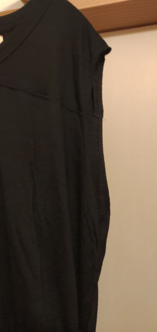 barbell object / wool ns top -BLACK　24SS