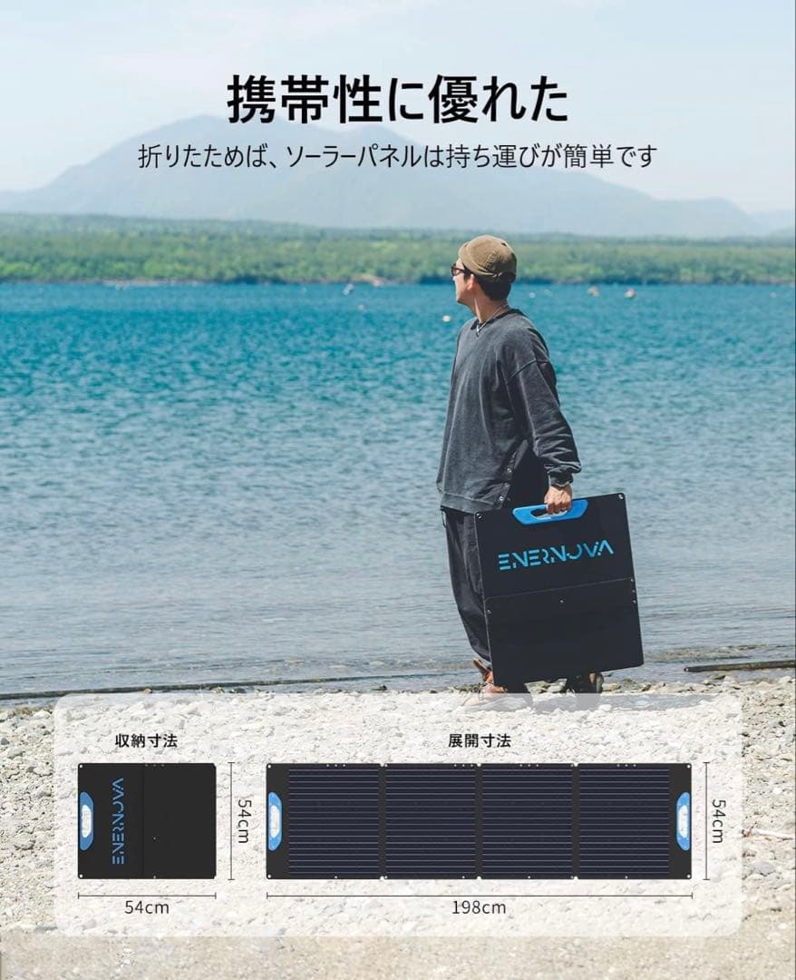 【中古美品】折りたたみ式ソーラーパネル 160W(ピークパワー200W) 2枚