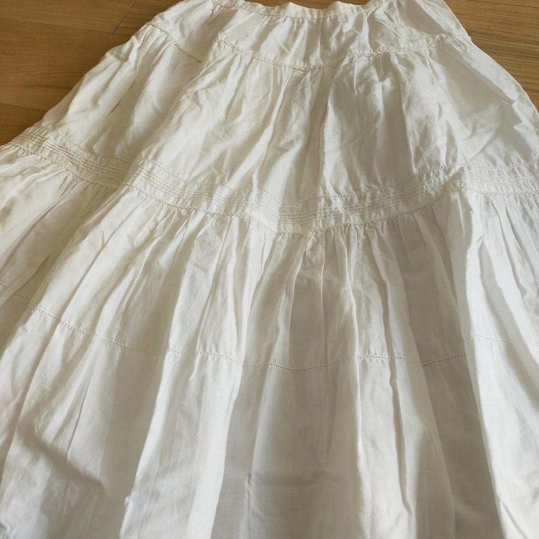 ピンクハウス　白　ホワイト　レース　コットン　スカート