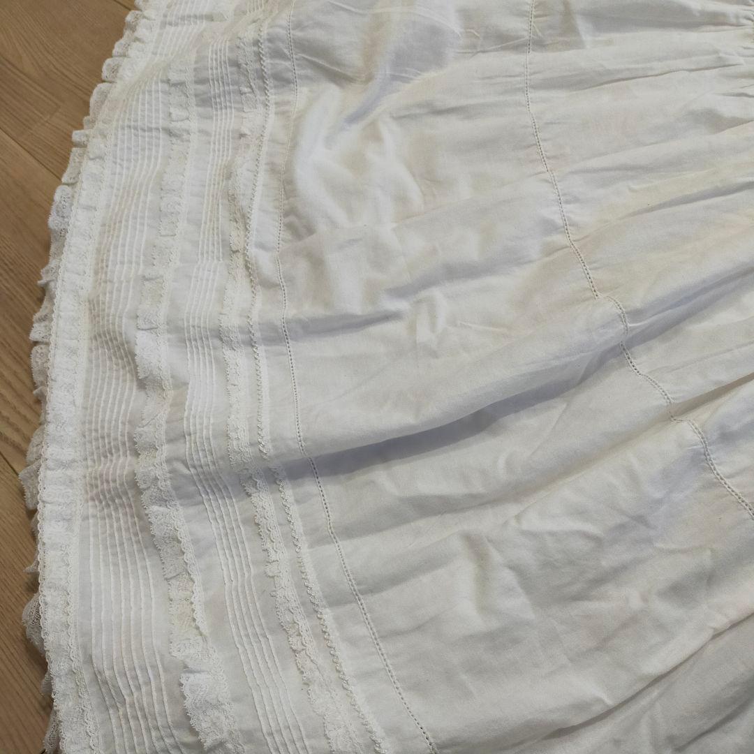 ピンクハウス　白　ホワイト　レース　コットン　スカート