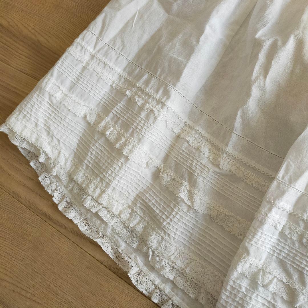 ピンクハウス　白　ホワイト　レース　コットン　スカート