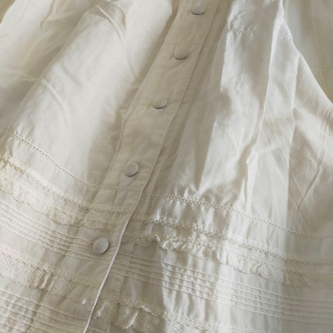 ピンクハウス　白　ホワイト　レース　コットン　スカート