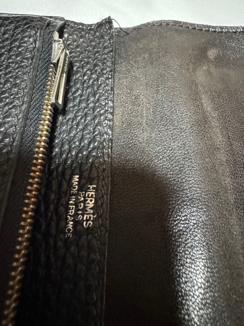 エルメス HERMES トゴ ドゴンコンパクト 二つ折り財布　ブラック
