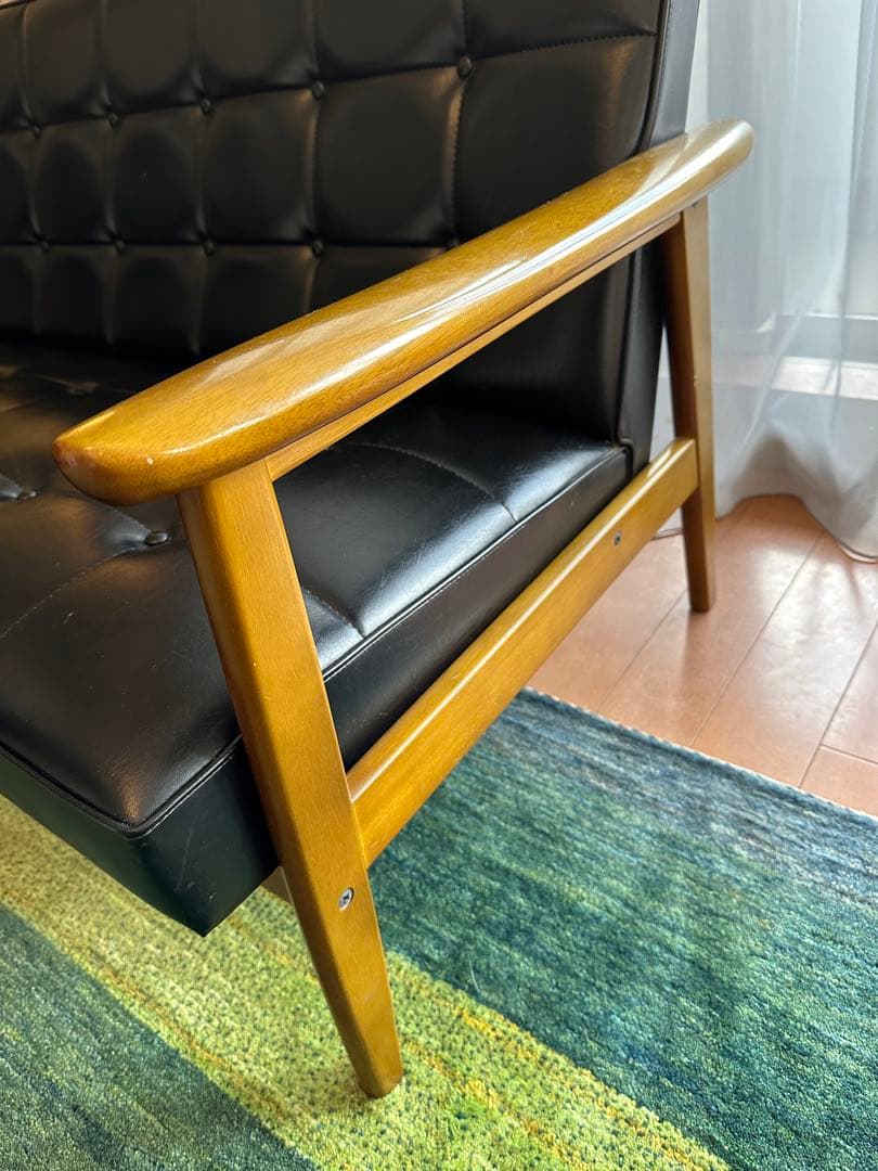 【がわしん】カリモク60 Kチェア2シーター/スタンダードブラック