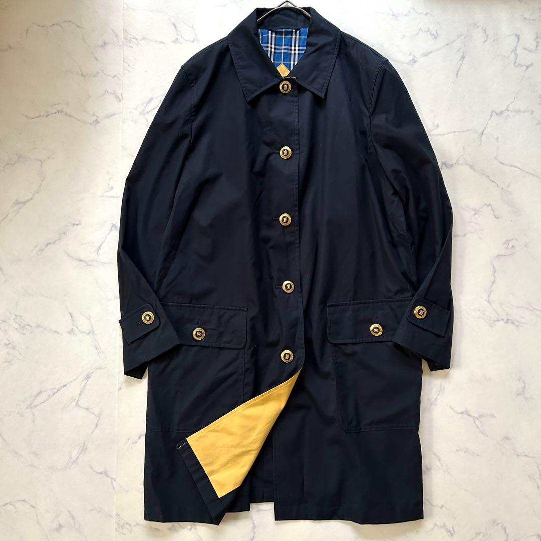 バーバリー コート 金ボタン 40 ヴィンテージ ネイビー