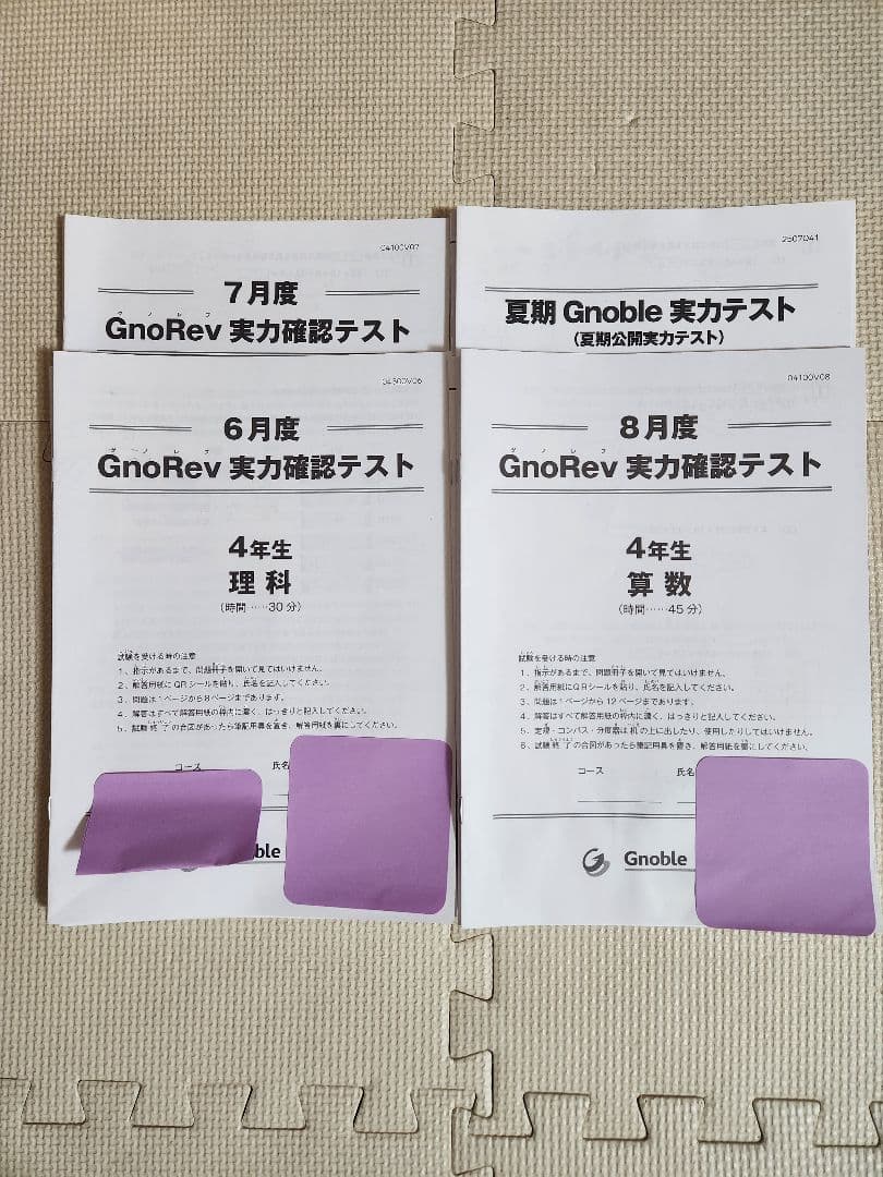 グノーブルGnoRev 4年生2025年6月, 7月, 8月、夏期実力テスト