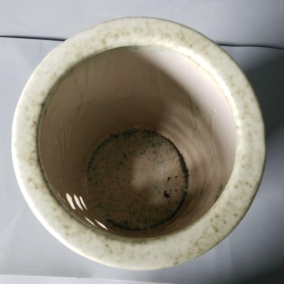 訳あり出品⤵信楽焼　傘立て  クジャク彫 高さ４７cm