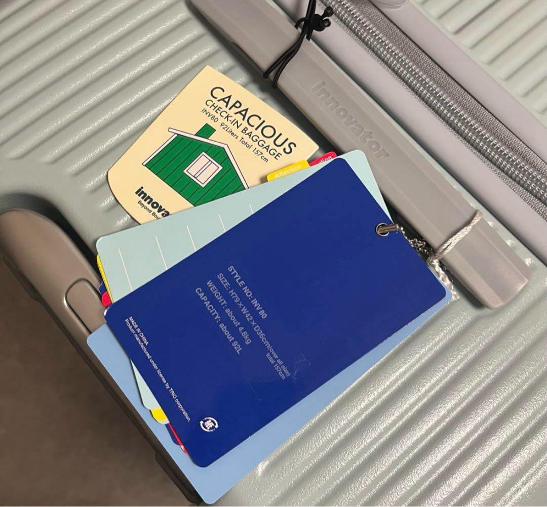 【新品未使用】イノベーター スーツケース Lサイズ　92L ペールブルー