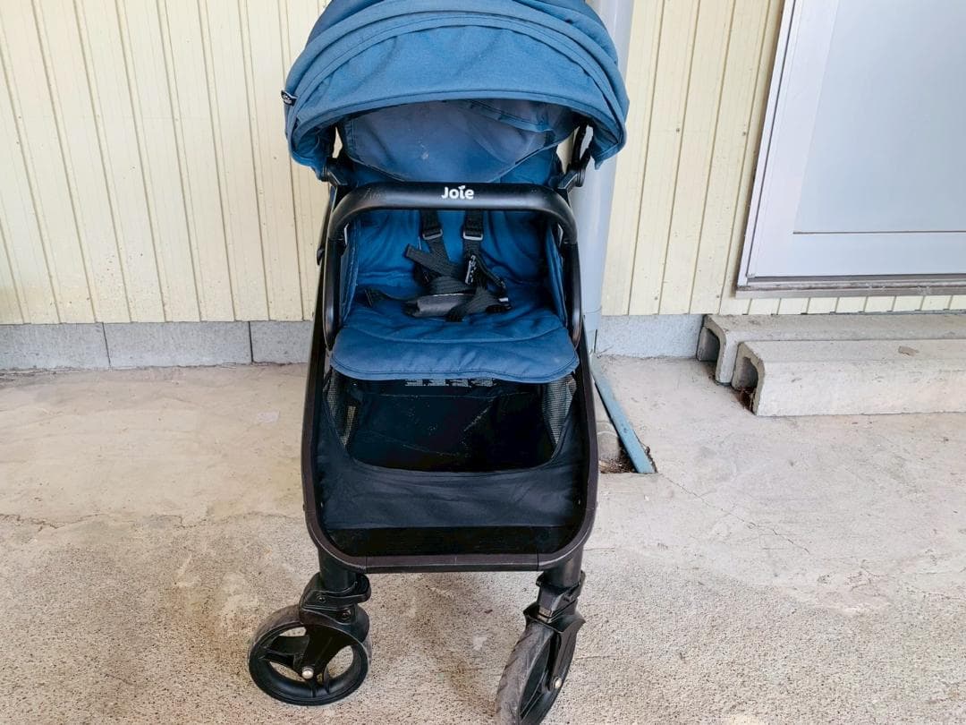 65Z 送料込 Joie エヴァライトデュオ ダブルベビーカー ネイビー 中古品