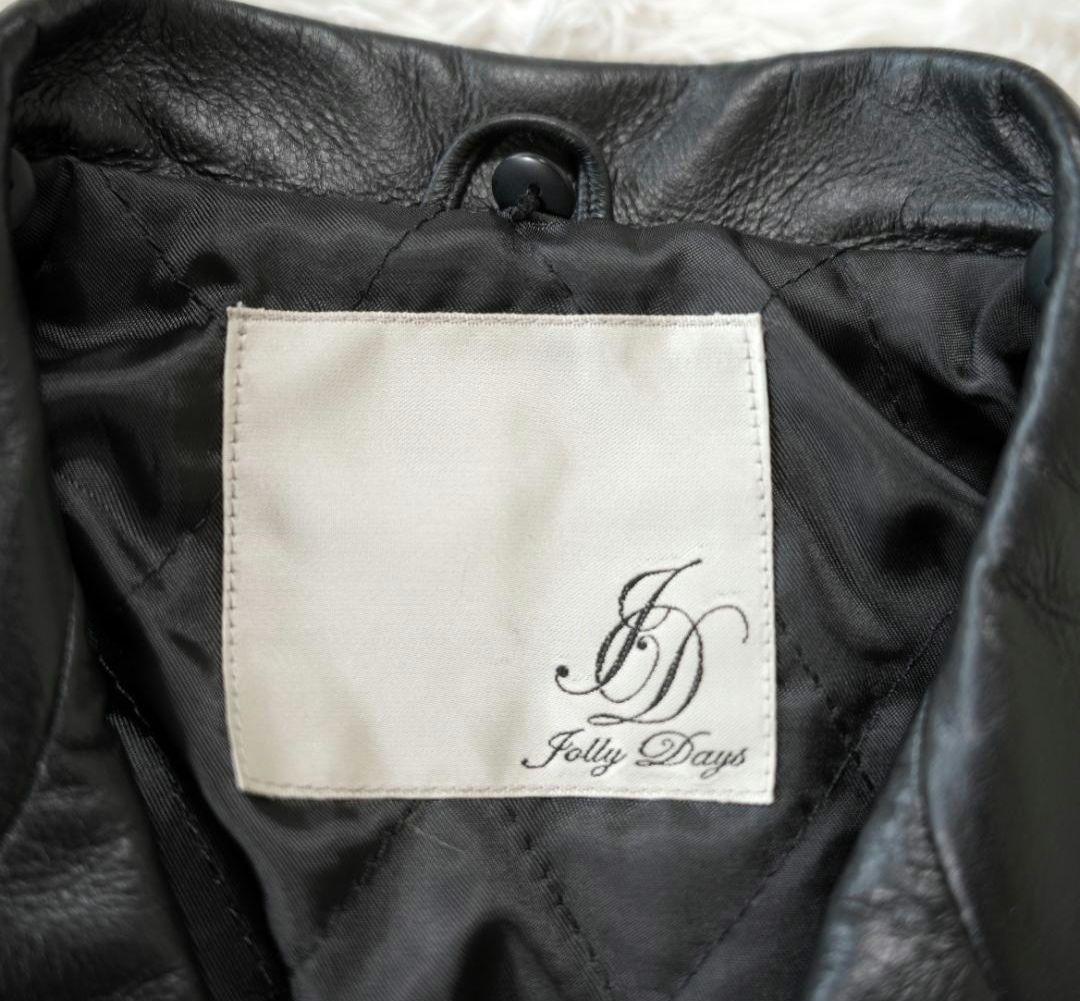 JOLLY DAYS　ラクーンファー付レザーライダースジャケット