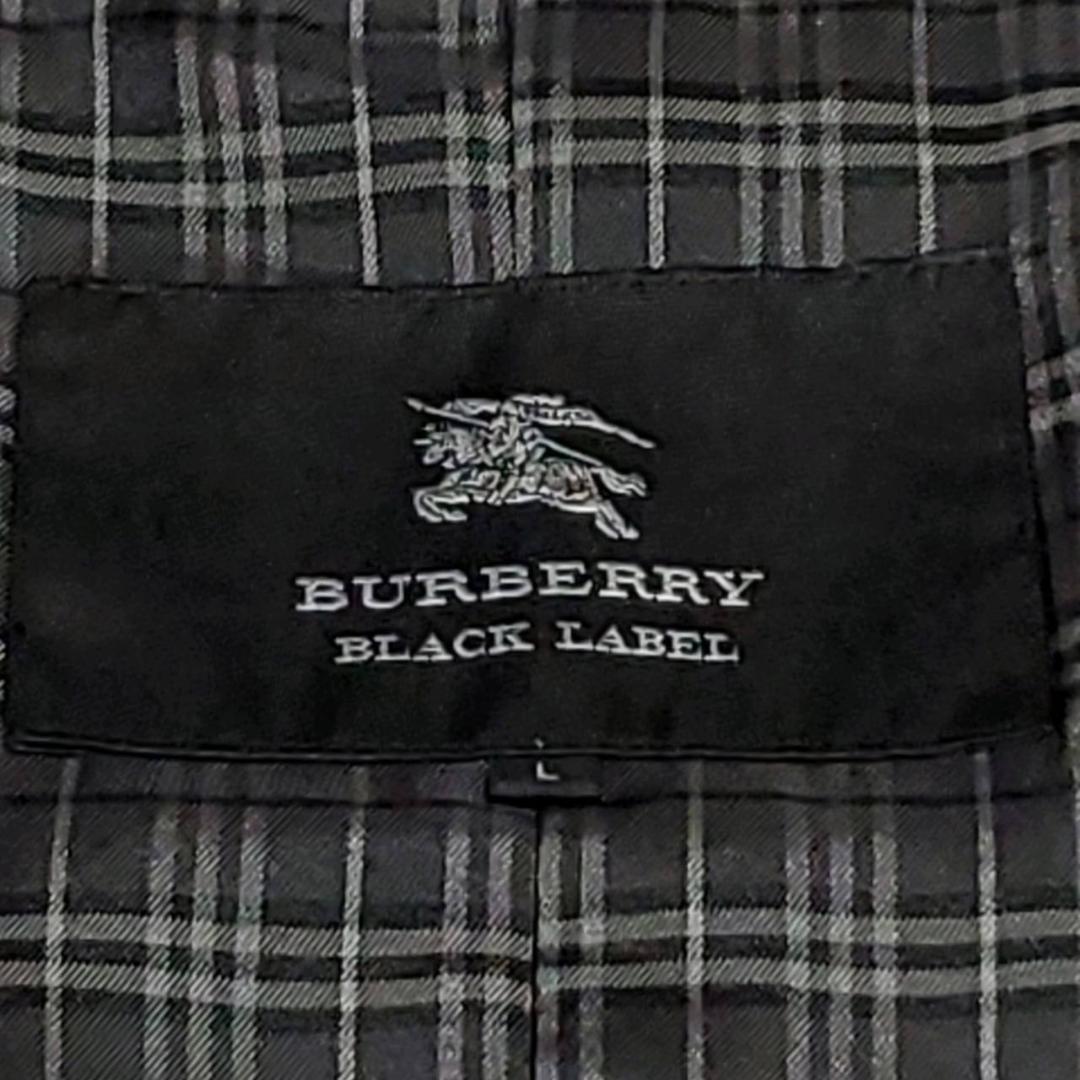美品L バーバリーブラックレーベル 中綿キルティング トレンチ 黒 ノバチェック