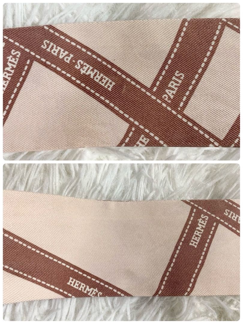 HERMES　エルメス　ボルデュックリボン　ツイリー　スカーフ　シルク