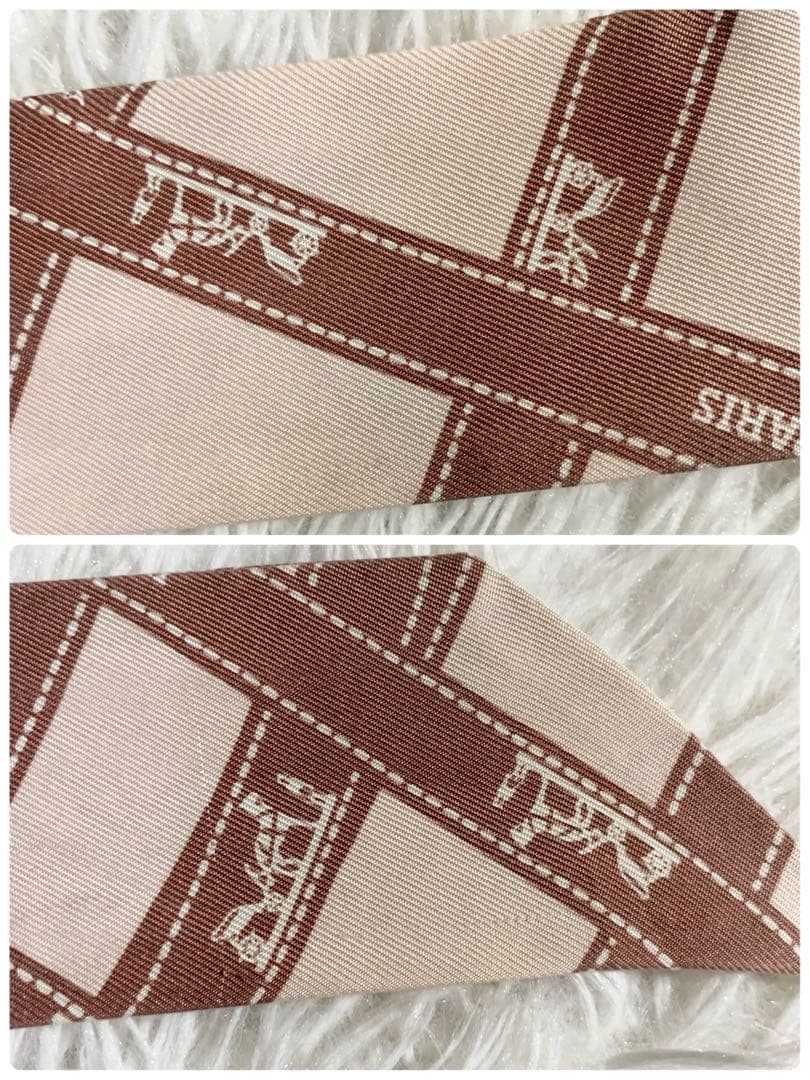 HERMES　エルメス　ボルデュックリボン　ツイリー　スカーフ　シルク