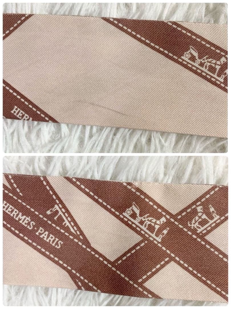 HERMES　エルメス　ボルデュックリボン　ツイリー　スカーフ　シルク