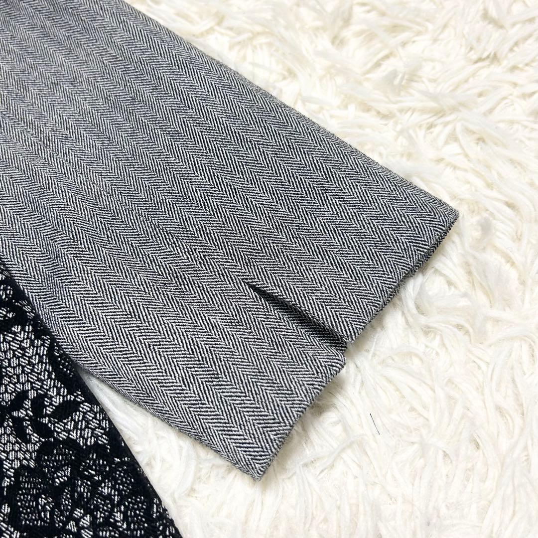 Leilian レリアン 花柄フロッキーワンピース ヘリンボーン 大きいサイズ