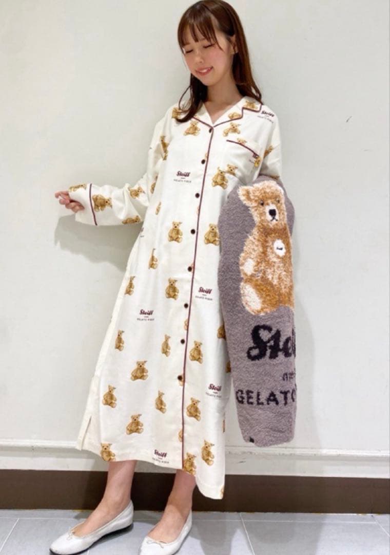 総柄ネルシャツワンピース