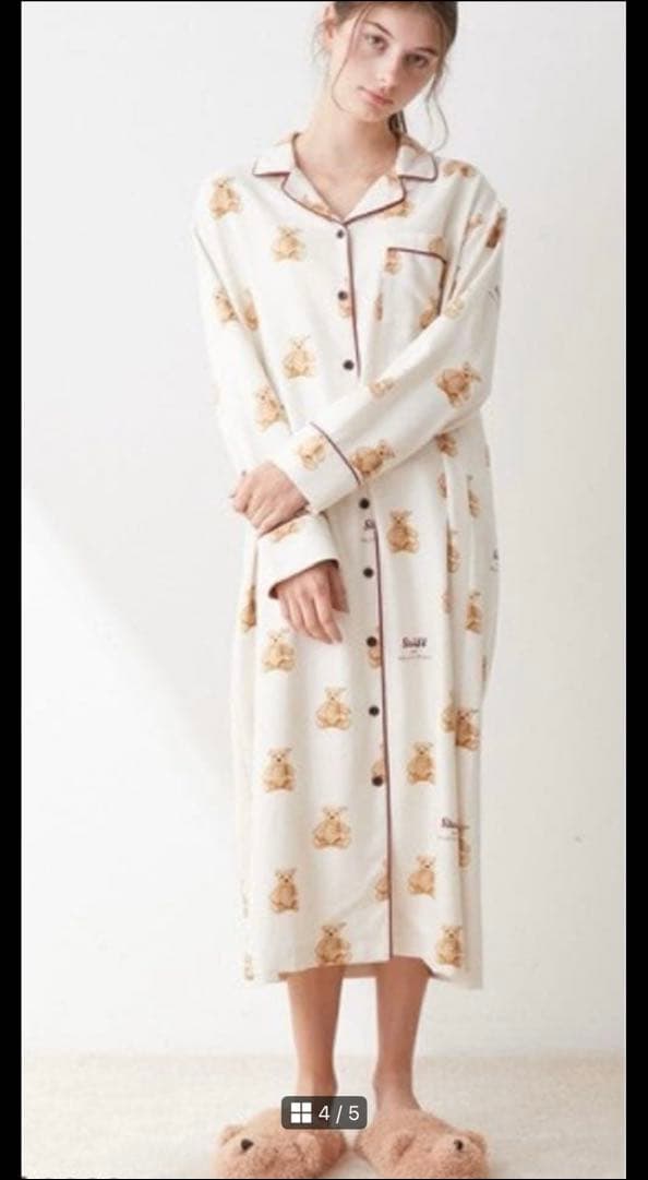 総柄ネルシャツワンピース