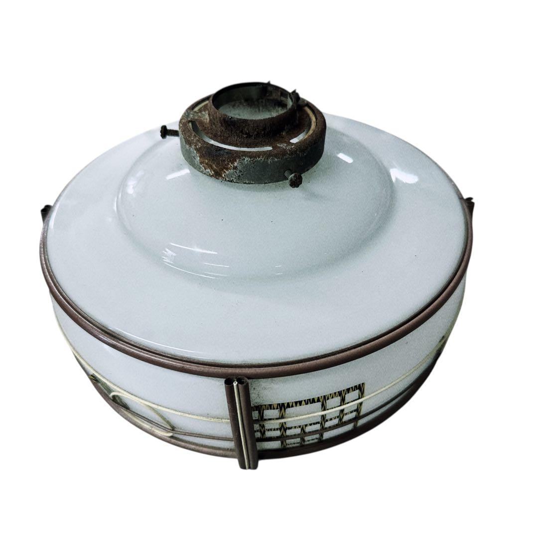 大正レトロ　電笠　乳白ガラス　昭和レトロ　照明　3点セット　現状品