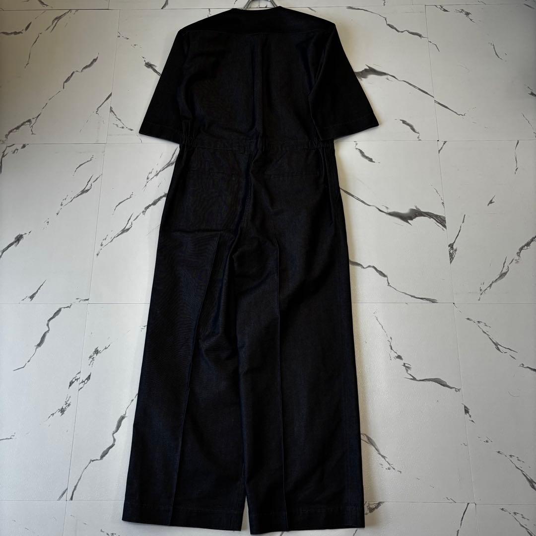 Drawer✨2023SS コットンシルクオールインワン　七分袖　インディゴ　S