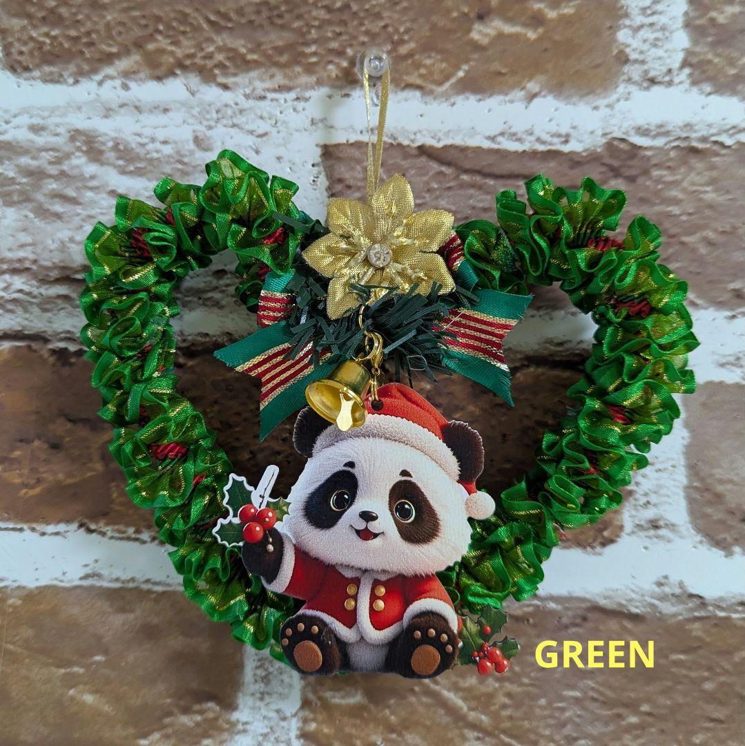 【健康＆ご多幸祈願】サンタパンダちゃんプルメリアXmasリース４色