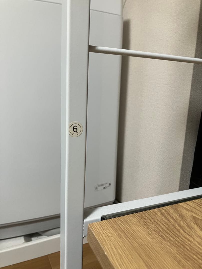 木製ラックキッチン　ホワイト 5段