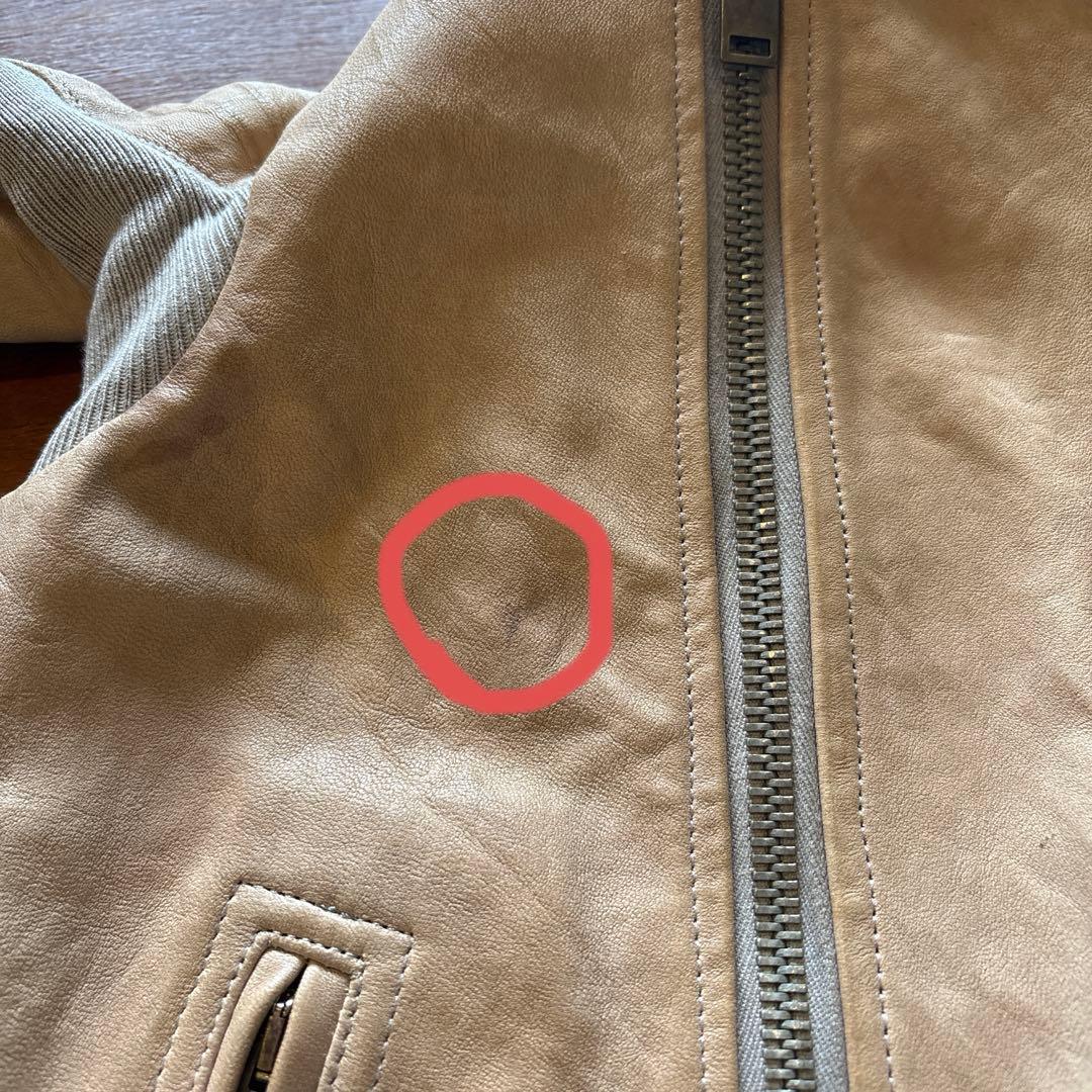 Rick owens リックオウエンス レザージャケット ベージュライダース　s