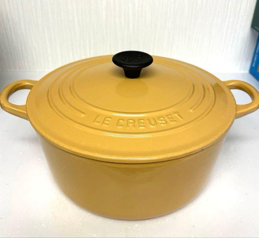 ル・クルーゼ LE CREUSET ココットロンド イエロー 22㎝