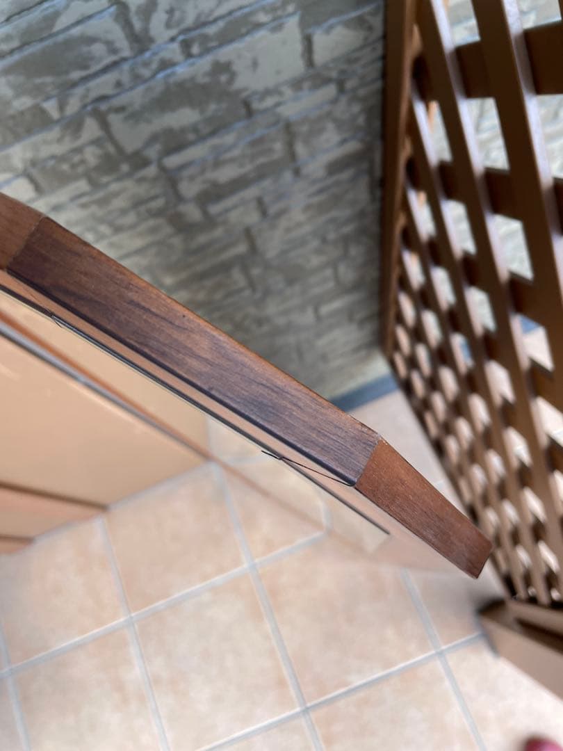 イタリア製　ミッドセンチュリー 木製フレーム 壁掛け鏡 ミラー ウォールミラー