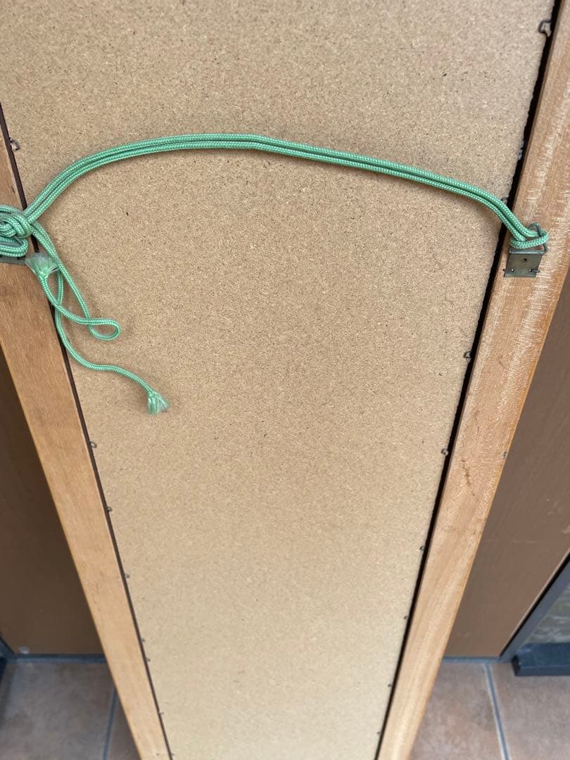 イタリア製　ミッドセンチュリー 木製フレーム 壁掛け鏡 ミラー ウォールミラー