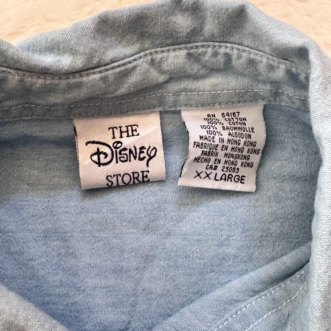 【ヴィンテージ】Disney Store ミッキー＆ミニー デニムシャツ XXL