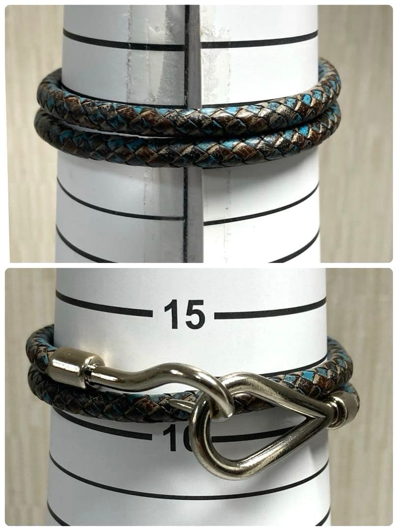 HERMES エルメス　ジャンボ　編み込み　チョーカー　2連ブレスレット　箱付き