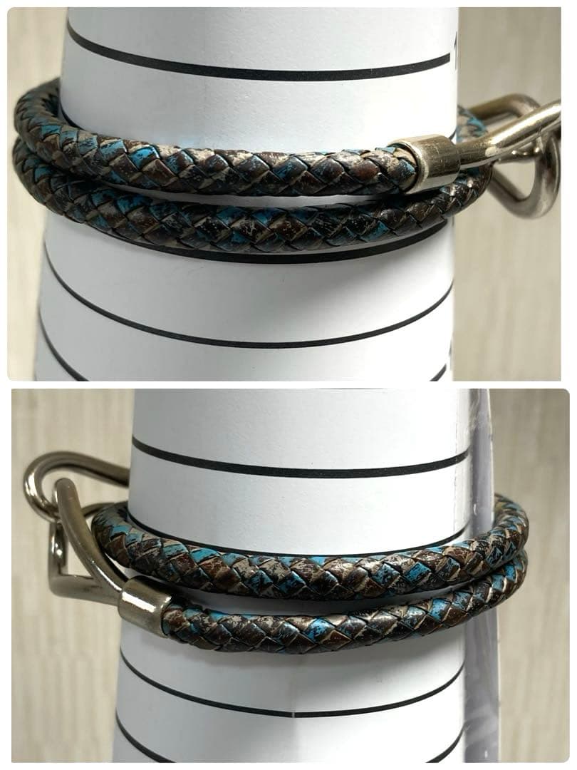 HERMES エルメス　ジャンボ　編み込み　チョーカー　2連ブレスレット　箱付き