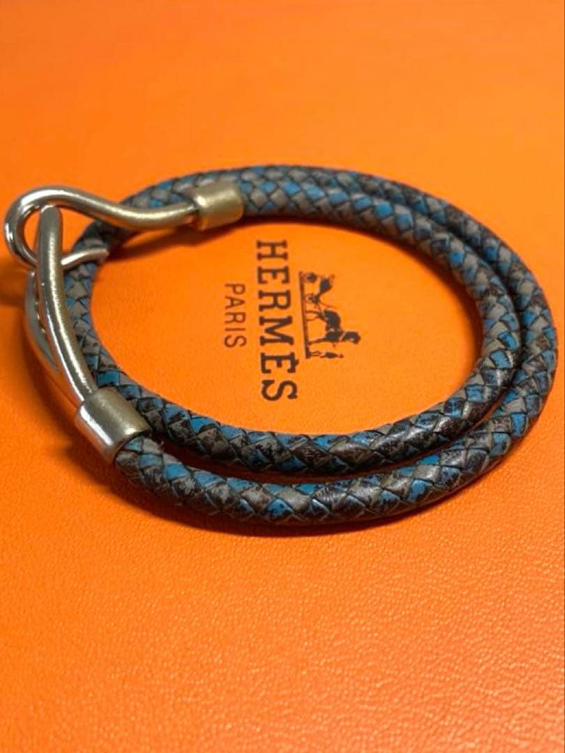 HERMES エルメス　ジャンボ　編み込み　チョーカー　2連ブレスレット　箱付き