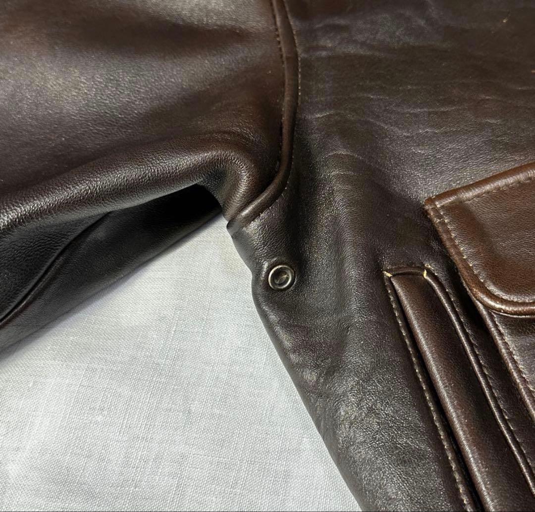 【胸タグ】アヴィレックス A-2 フライト レザージャケット ダークブ