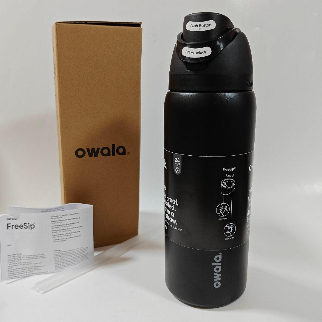 未使用 Owala FreeSipステンレススチールウォーターボトル32oz黒