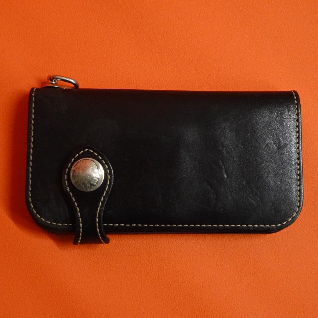 KC's レザーロングウォレット ブラック コンチョ 日本製