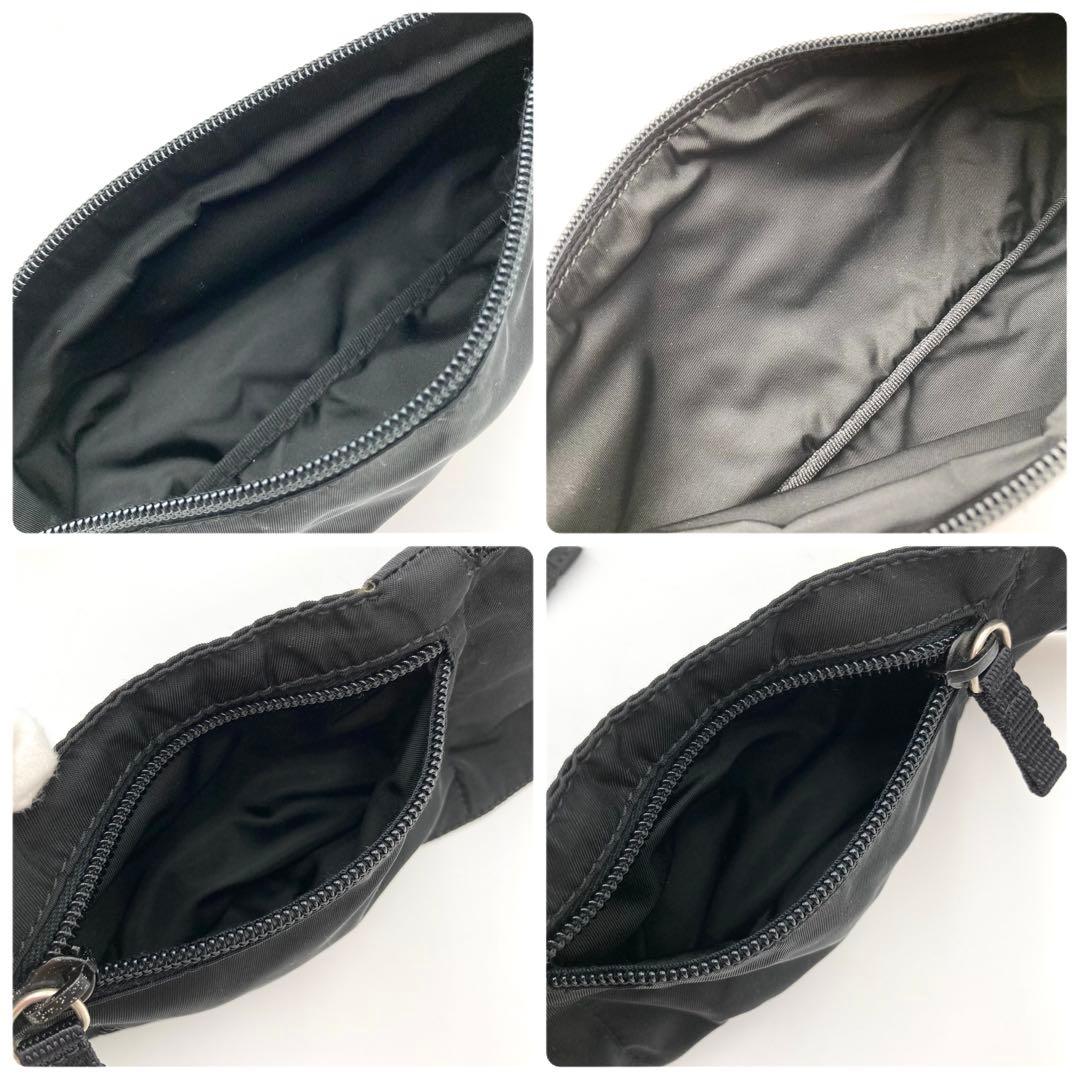 ゆう✨ PRADA ボディバッグ 黒 テスートナイロン 三角ロゴ 男女