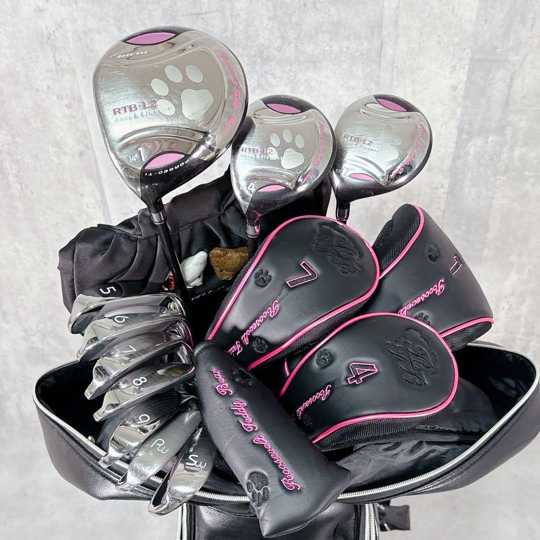 T139 左 希少 ルーズベルトテディベア ゴルフクラブ レディース フルセット