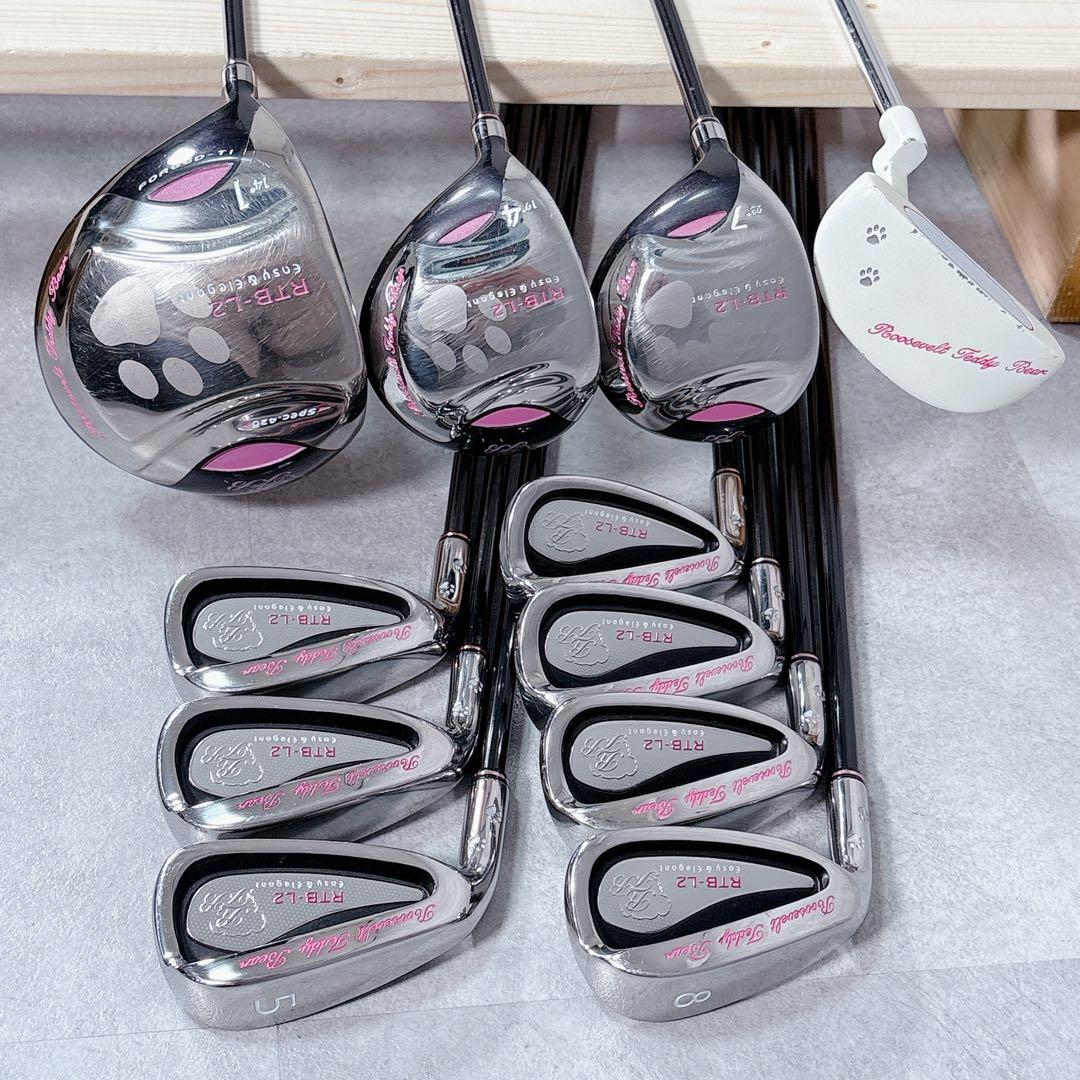 T139 左 希少 ルーズベルトテディベア ゴルフクラブ レディース フルセット