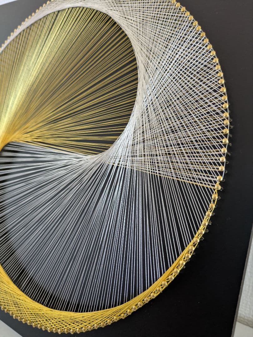 ストリングアート 陰陽 光と影 インテリア 　金運　財運　守り　引き寄せ