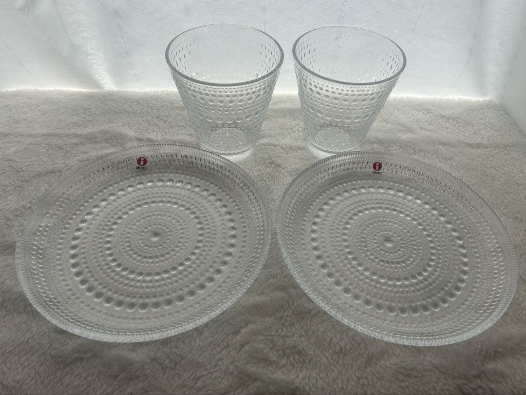 【新品】イッタラ カステヘルミ クリア 17㎝プレート2枚/タンブラー2個セット